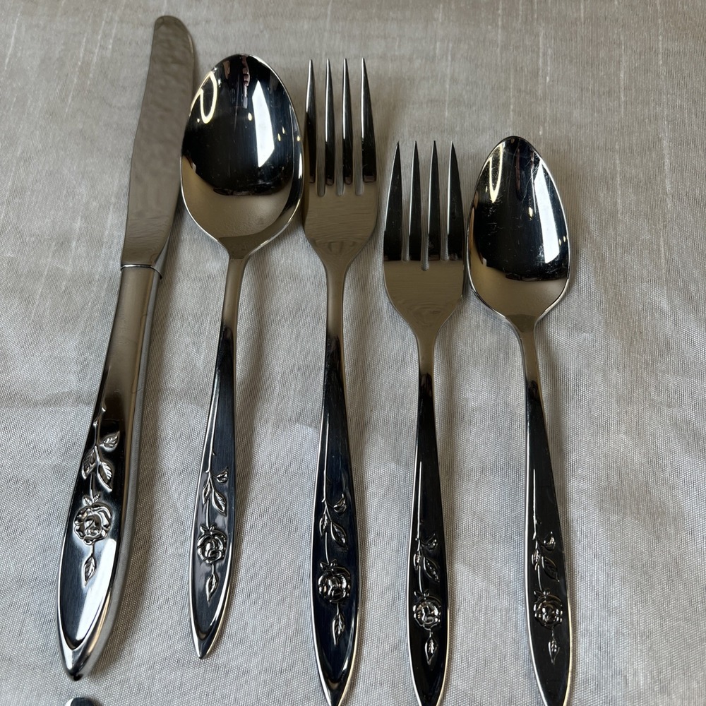 ONEIDA Stainless Community MY ROSE 20 Pc. Flatware Set Service For 4 USA Made - Picture 2 of 6